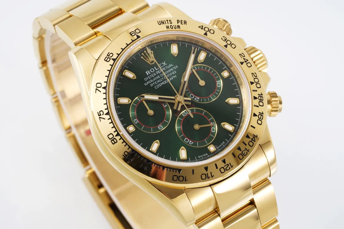 Rolex Daytona 4130 – Gold with Green Dial – Premium Luxury Watches Collection - 图片 3