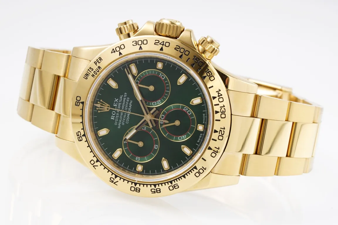 Rolex Daytona 4130 – Gold with Green Dial – Premium Luxury Watches Collection - 图片 4