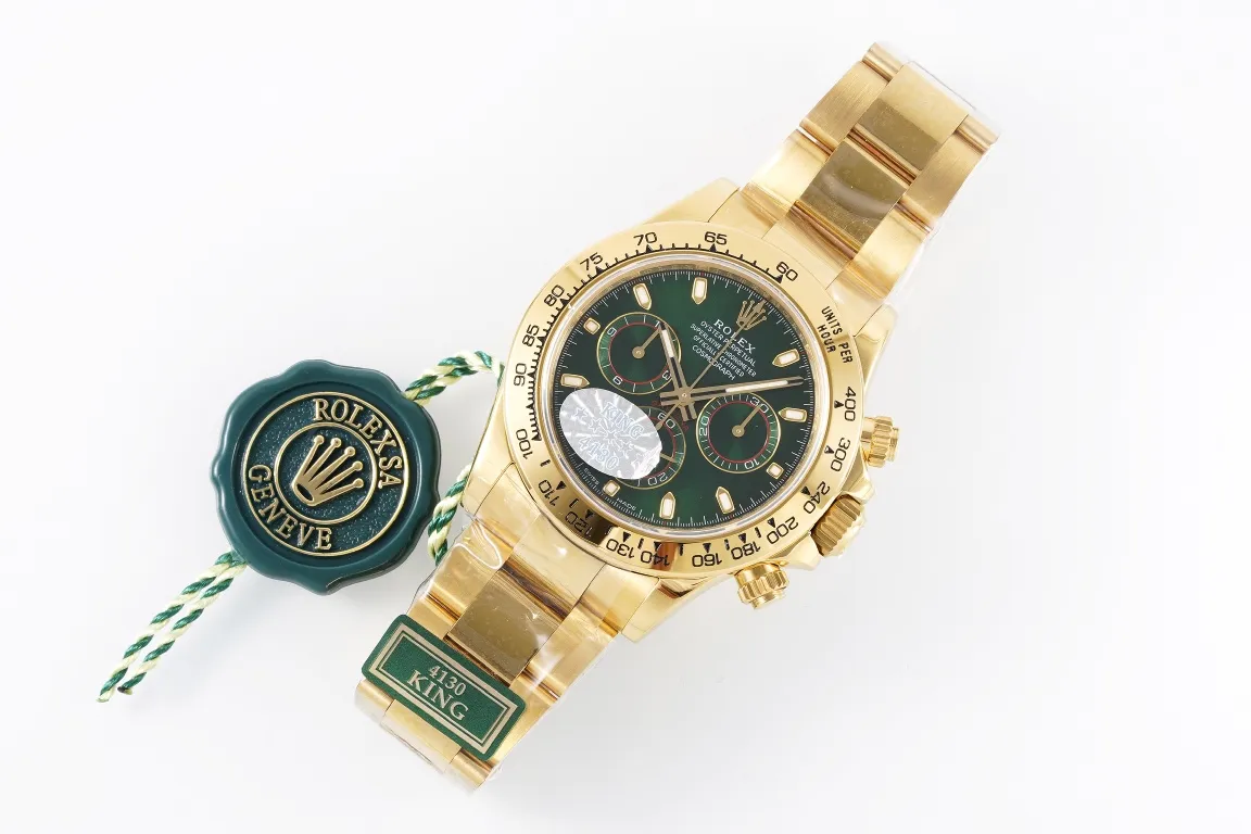 Rolex Daytona 4130 – Gold with Green Dial – Premium Luxury Watches Collection - 图片 9