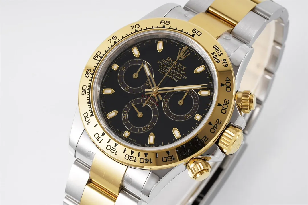 Rolex Daytona 4130 – Two-Tone Gold/Steel, Black Dial, Luxury Chronograph Watch - 图片 2