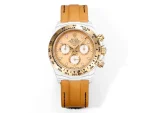 Rolex Daytona Carbon Fiber Custom Edition – Champagne Dial, Brown Strap, Enhanced Night Glow Case by VSF Watches Official Store