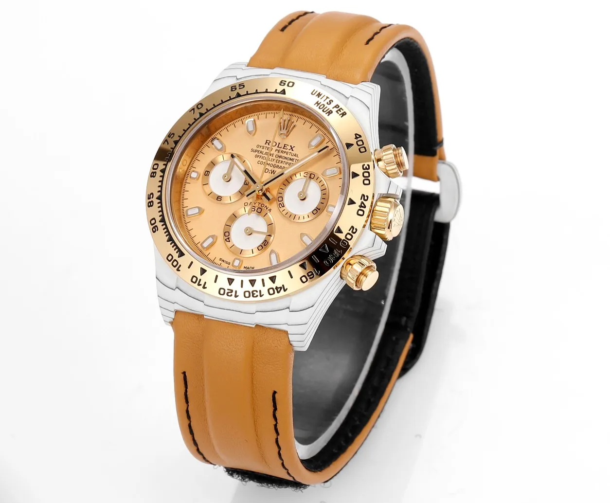 Rolex Daytona Carbon Fiber Custom Edition – Champagne Dial, Brown Strap, Enhanced Night Glow Case by VSF Watches Official Store - 图片 2
