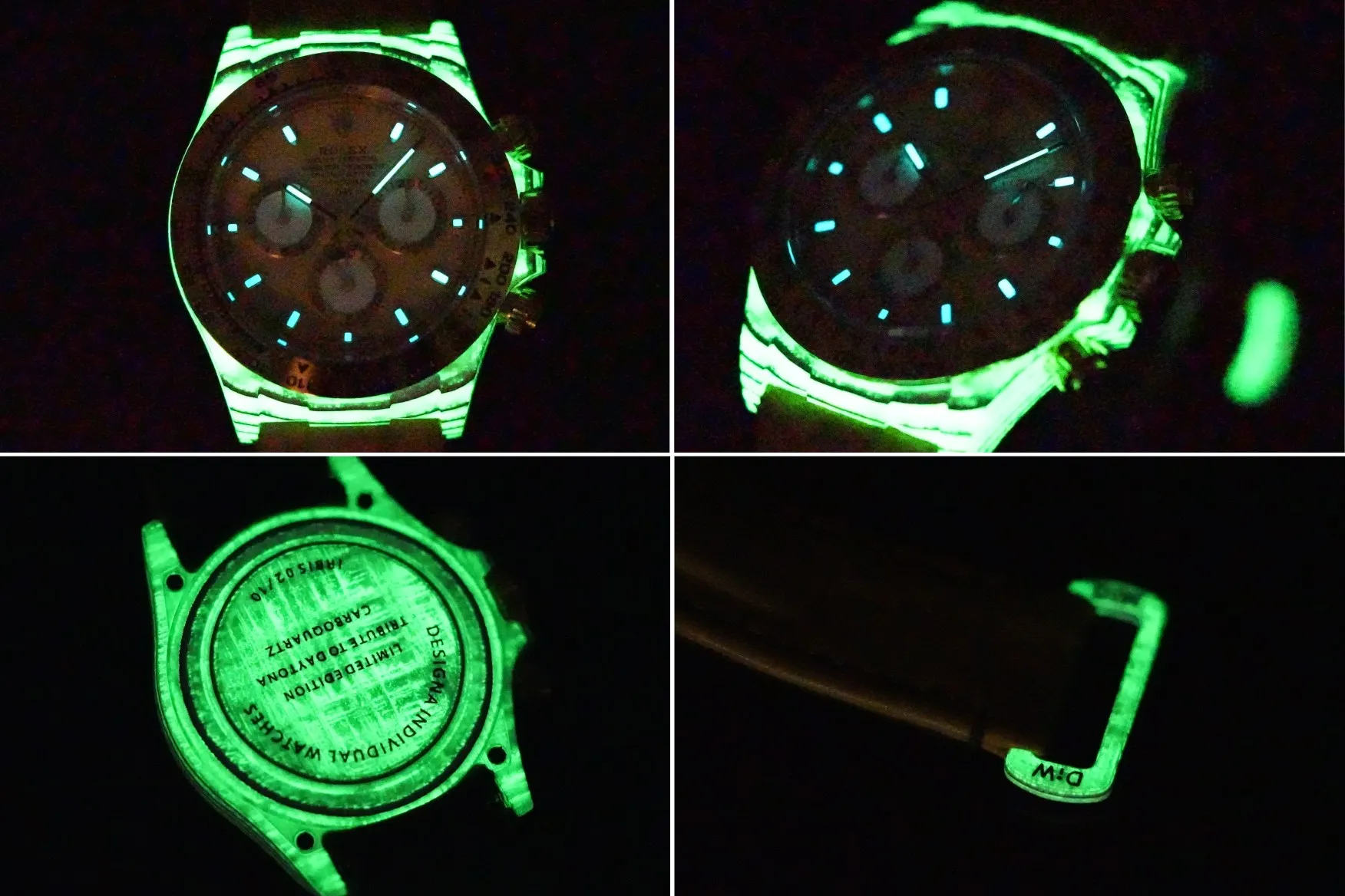 Rolex Daytona Carbon Fiber Custom Edition – Champagne Dial, Brown Strap, Enhanced Night Glow Case by VSF Watches Official Store - 图片 9