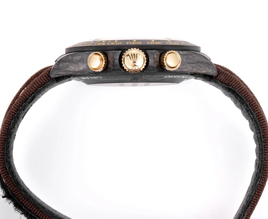 Rolex Daytona Carbon Fiber Custom Edition Watch – Black with Brown Strap by VSF Watches Official - 图片 5