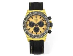 Rolex Daytona Carbon Fiber Night Glow Case Watch – Yellow with Black Strap by VSF Watches Official Store