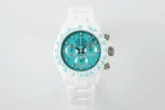 Rolex Daytona Ceramic Watch – White Strap, Turquoise Dial, Premium VSF Watches Design