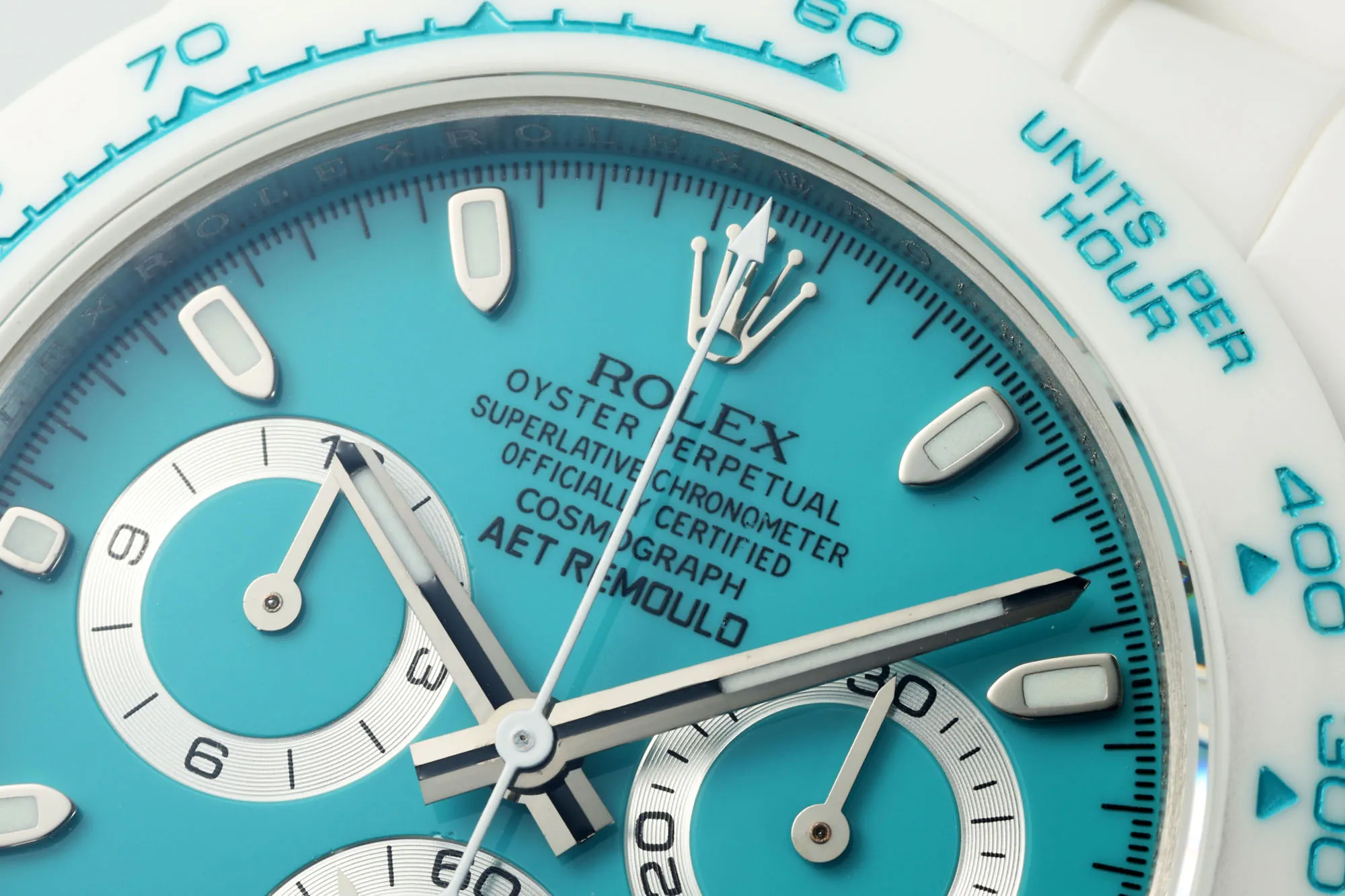 Rolex Daytona Ceramic Watch – White Strap, Turquoise Dial, Premium VSF Watches Design - 图片 4