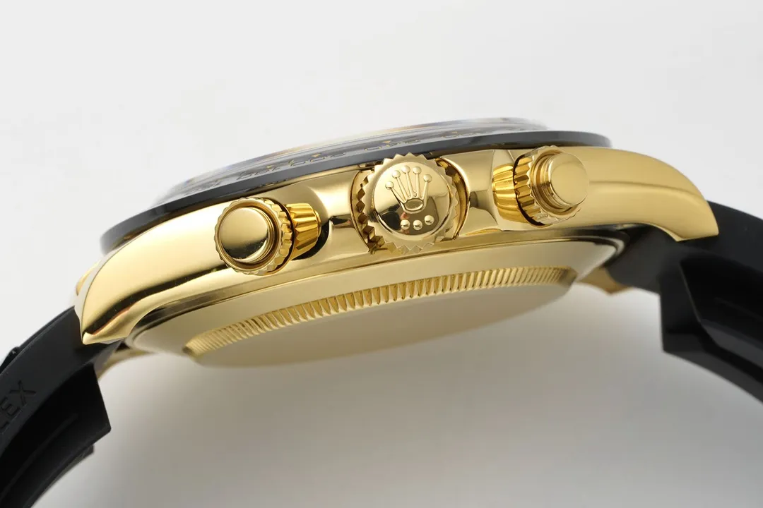 Rolex Daytona – Gold & Black Rubber Strap, Premium Watches Replica - 图片 6
