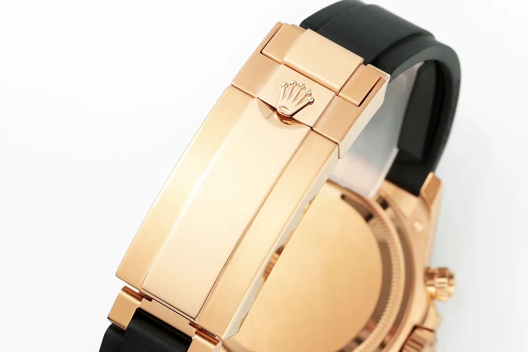 Rolex Daytona Watch – Gold with Black Dial and Rubber Strap – Limited Stock - 图片 9