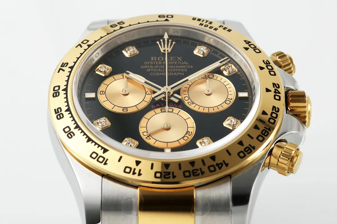 Rolex Daytona Watch – Two-Tone Stainless Steel and Gold, Black Dial, Chronograph Style - 图片 4