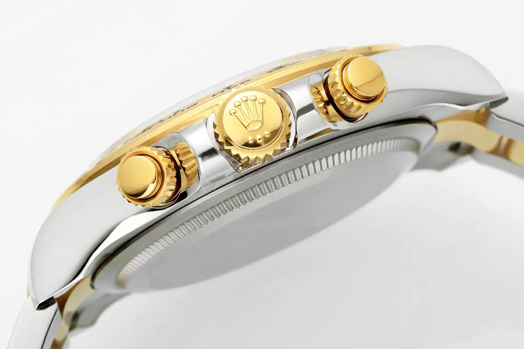 Rolex Daytona Watch – Two-Tone Stainless Steel and Gold, Black Dial, Chronograph Style - 图片 6