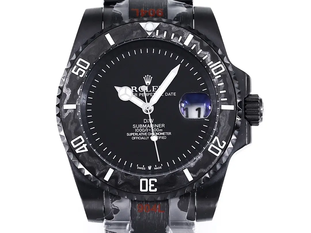 VS Factory Rolex Submariner PARAKEET – Black Custom Carbon Fiber Bezel, Gradient Green Dial Timepieces - 图片 3