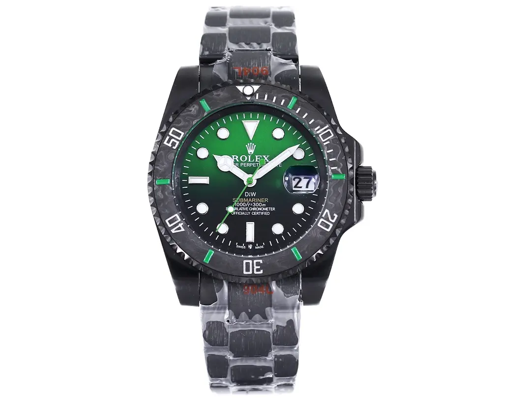 VS Factory Rolex Submariner PARAKEET – Custom Black Carbon Fiber Bezel, Gradient Green Dial, 904L Steel by VSF Watches Official Store