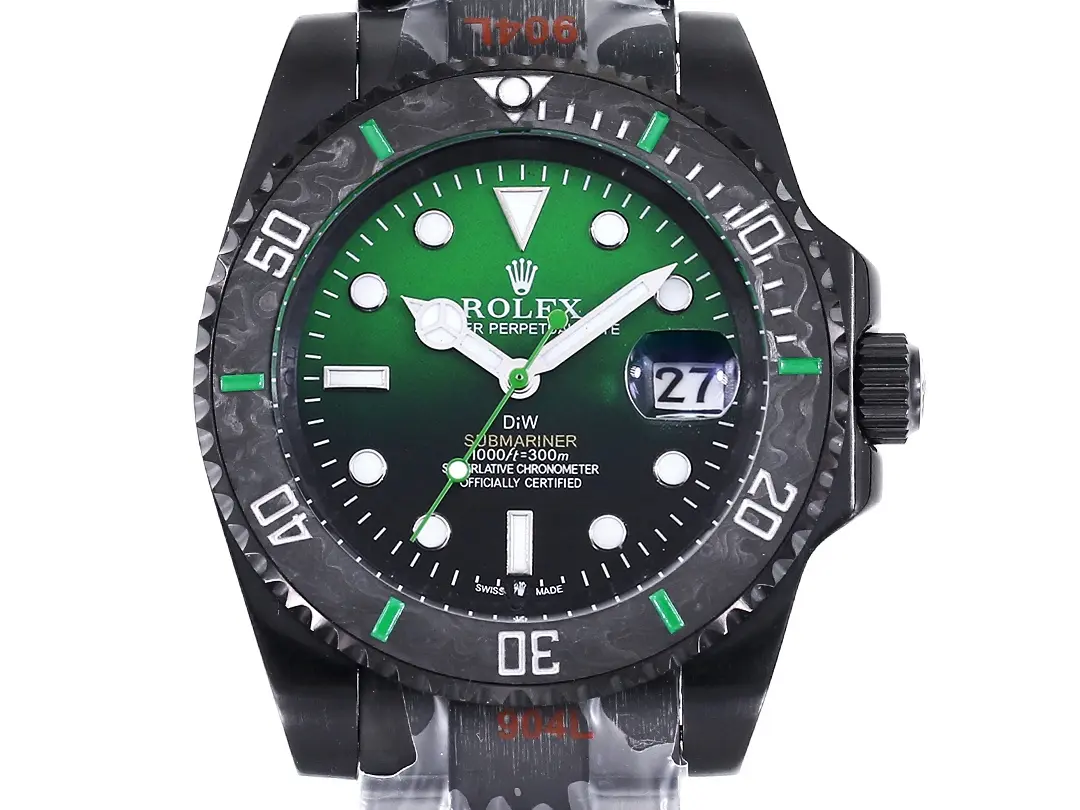 VS Factory Rolex Submariner PARAKEET – Custom Black Carbon Fiber Bezel, Gradient Green Dial, 904L Steel by VSF Watches Official Store - 图片 2