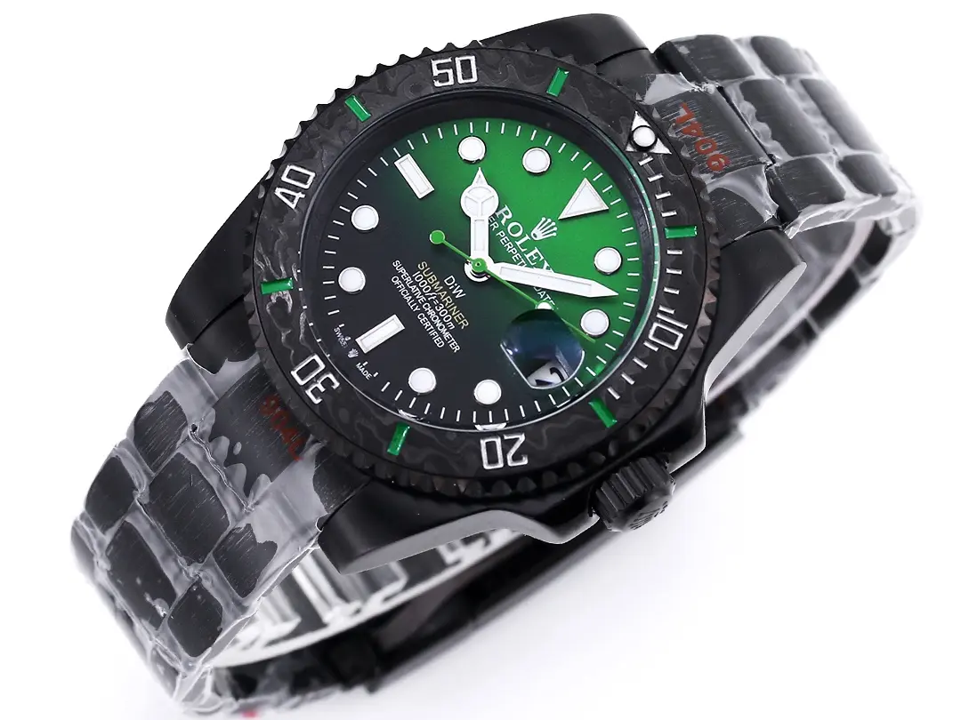 VS Factory Rolex Submariner PARAKEET – Custom Black Carbon Fiber Bezel, Gradient Green Dial, 904L Steel by VSF Watches Official Store - 图片 3