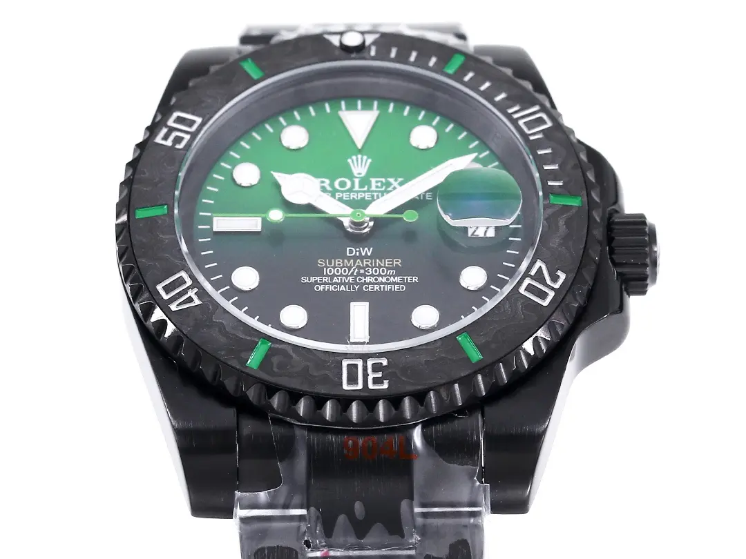 VS Factory Rolex Submariner PARAKEET – Custom Black Carbon Fiber Bezel, Gradient Green Dial, 904L Steel by VSF Watches Official Store - 图片 5
