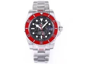 Rolex Submariner PARAKEET – Custom Black Gradient Green Dial with Red Bezel – 904L Stainless Steel by VSF Watches Official Store