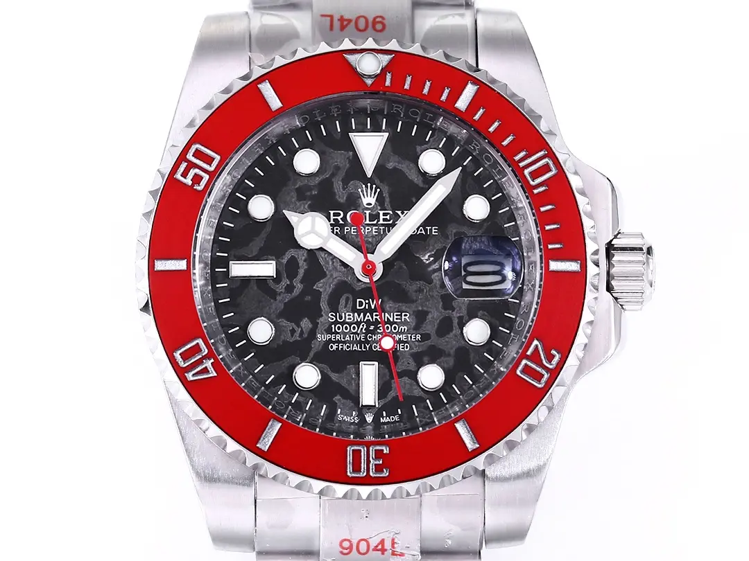 Rolex Submariner PARAKEET – Custom Black Gradient Green Dial with Red Bezel – 904L Stainless Steel by VSF Watches Official Store - 图片 3