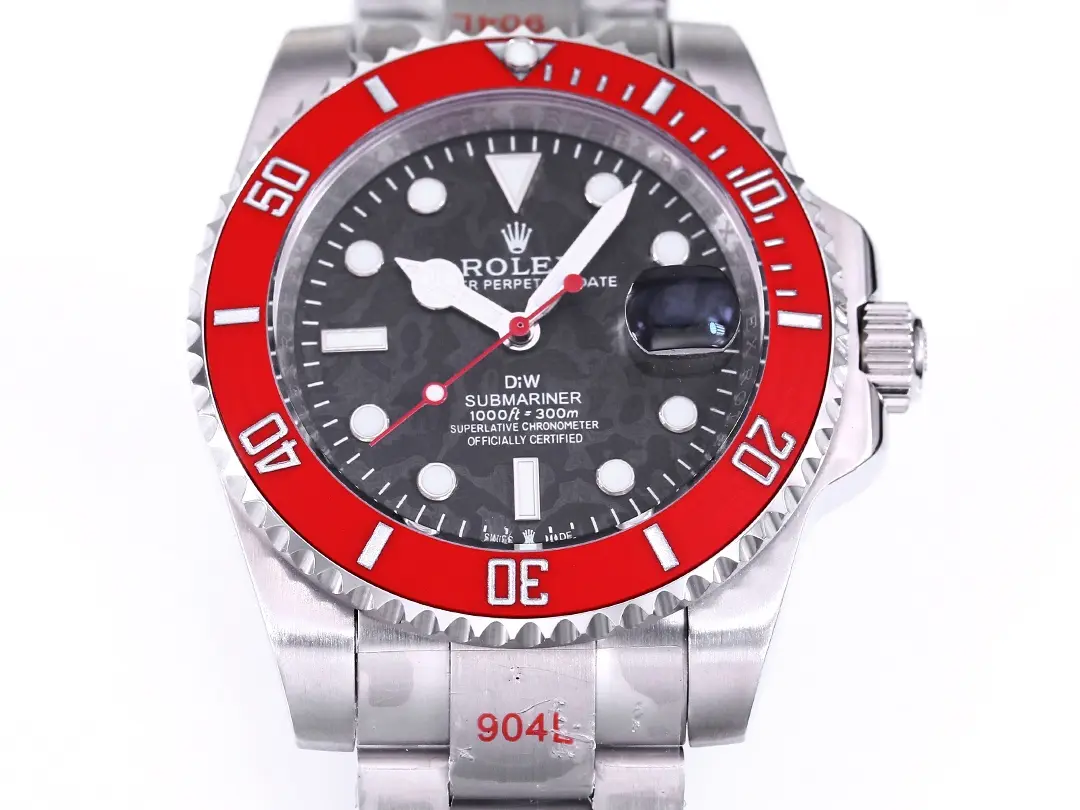 Rolex Submariner PARAKEET – Custom Black Gradient Green Dial with Red Bezel – 904L Stainless Steel by VSF Watches Official Store - 图片 4