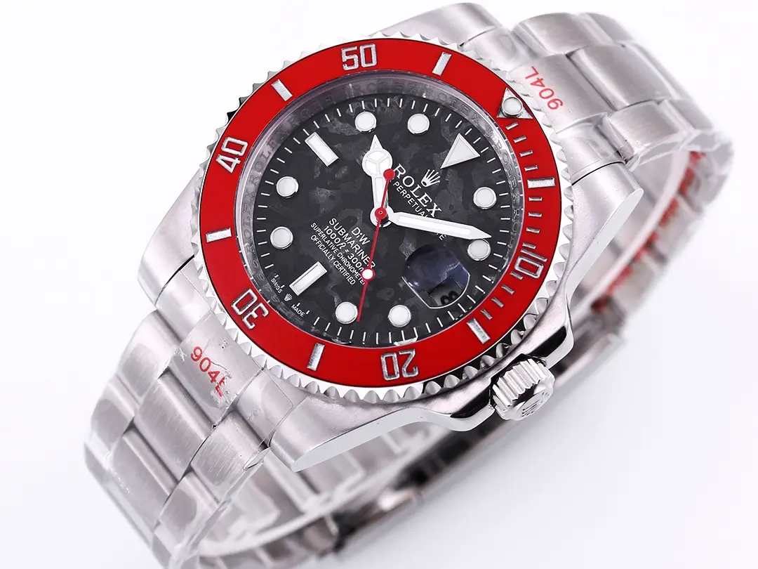 Rolex Submariner PARAKEET – Custom Black Gradient Green Dial with Red Bezel – 904L Stainless Steel by VSF Watches Official Store - 图片 5