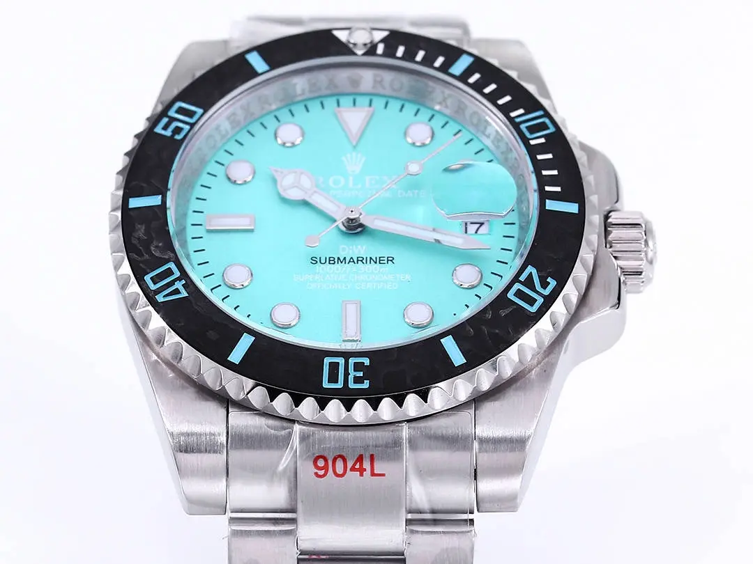 VS Factory Rolex Submariner PARAKEET Custom Watch – Gradient Green Dial, Carbon Fiber Bezel, Stainless Steel - 图片 5