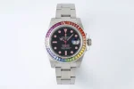 Rolex Submariner Rainbow Bezel Watch – Black Dial with Pink Markers, 40mm Stainless Steel Case Timepieces