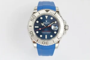 Rolex Yacht-Master 42 Blue Dial Stainless Steel Case with Blue Rubber Strap – Sporty Elegant  Automatic Timepiece