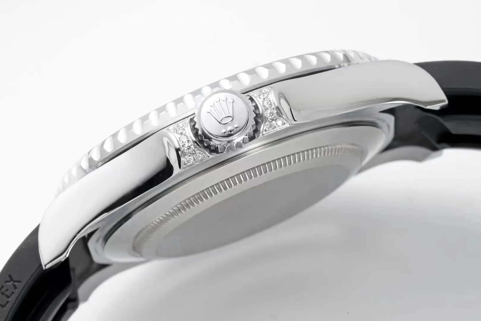 Rolex Yacht-Master 42mm Platinum Case Watch with Diamond & Amethyst Bezel and Black Rubber Strap - 图片 6