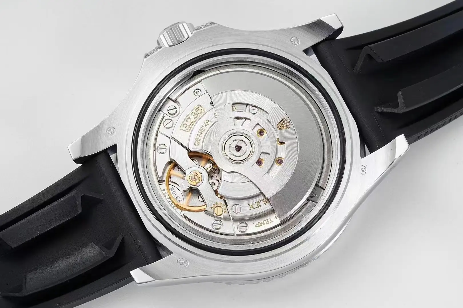 Rolex Yacht-Master 42mm Platinum Case Watch with Diamond & Amethyst Bezel and Black Rubber Strap - 图片 8