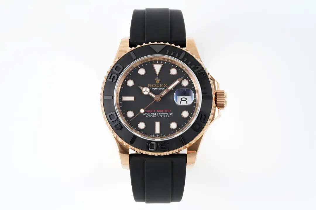 VS Factory Rolex Yacht-Master 40mm Rose Gold Black Dial Rubber Strap Automatic VSF Luxury Watch – Premium VSF Timepiece
