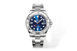 Rolex Yacht-Master 42mm Stainless Steel Watch with Blue Dial and Oyster Bracelet – Classic Elegant Sporty