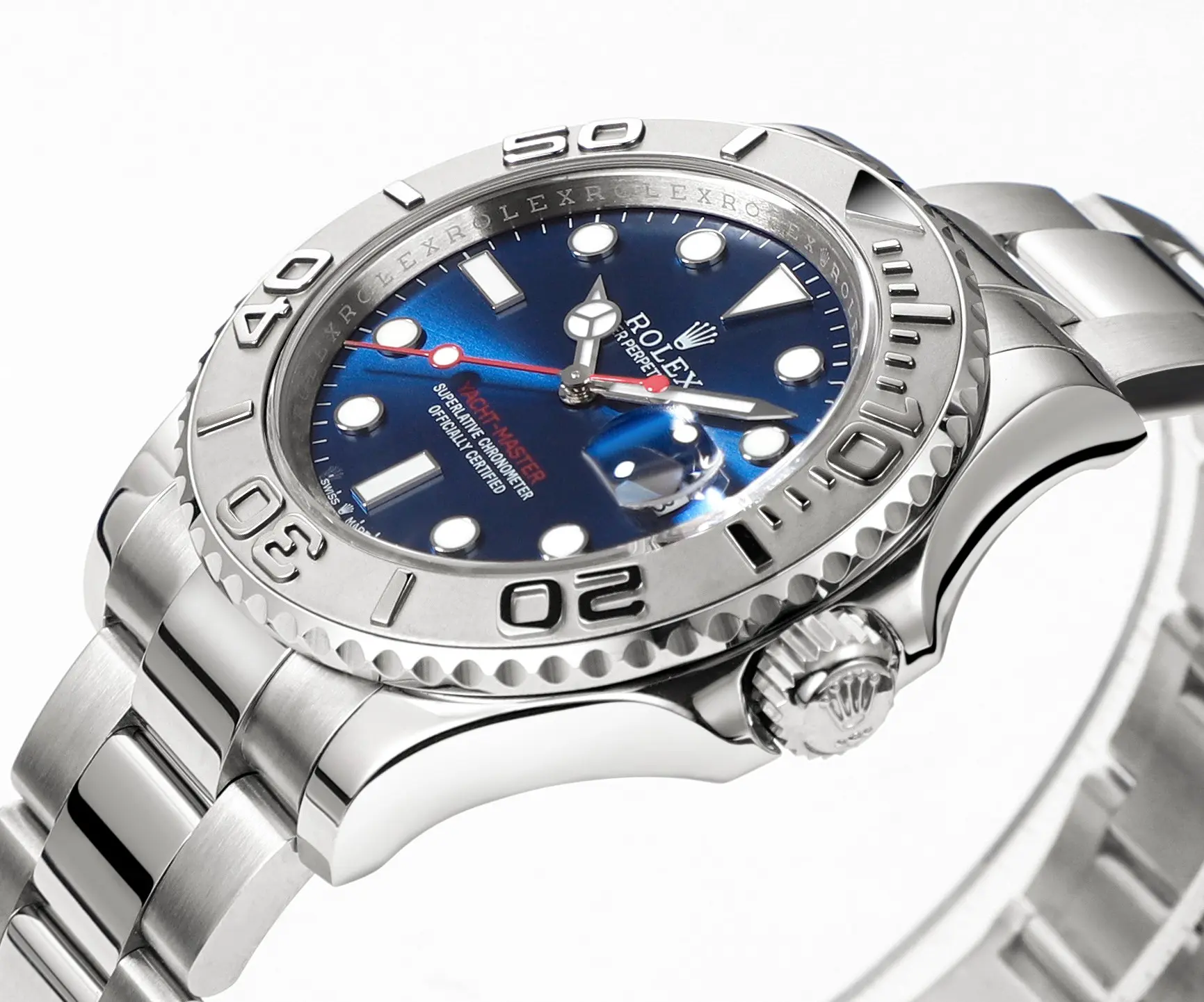 Rolex Yacht-Master 42mm Stainless Steel Watch with Blue Dial and Oyster Bracelet – Classic Elegant Sporty - 图片 2