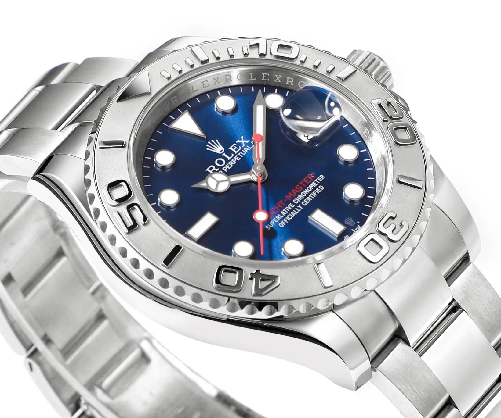 Rolex Yacht-Master 42mm Stainless Steel Watch with Blue Dial and Oyster Bracelet – Classic Elegant Sporty - 图片 3