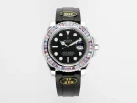 Rolex Yacht-Master “Heavy Edition” – Black Dial with Rainbow Bezel, Rubber Strap & Premium Quality Craftsmanship