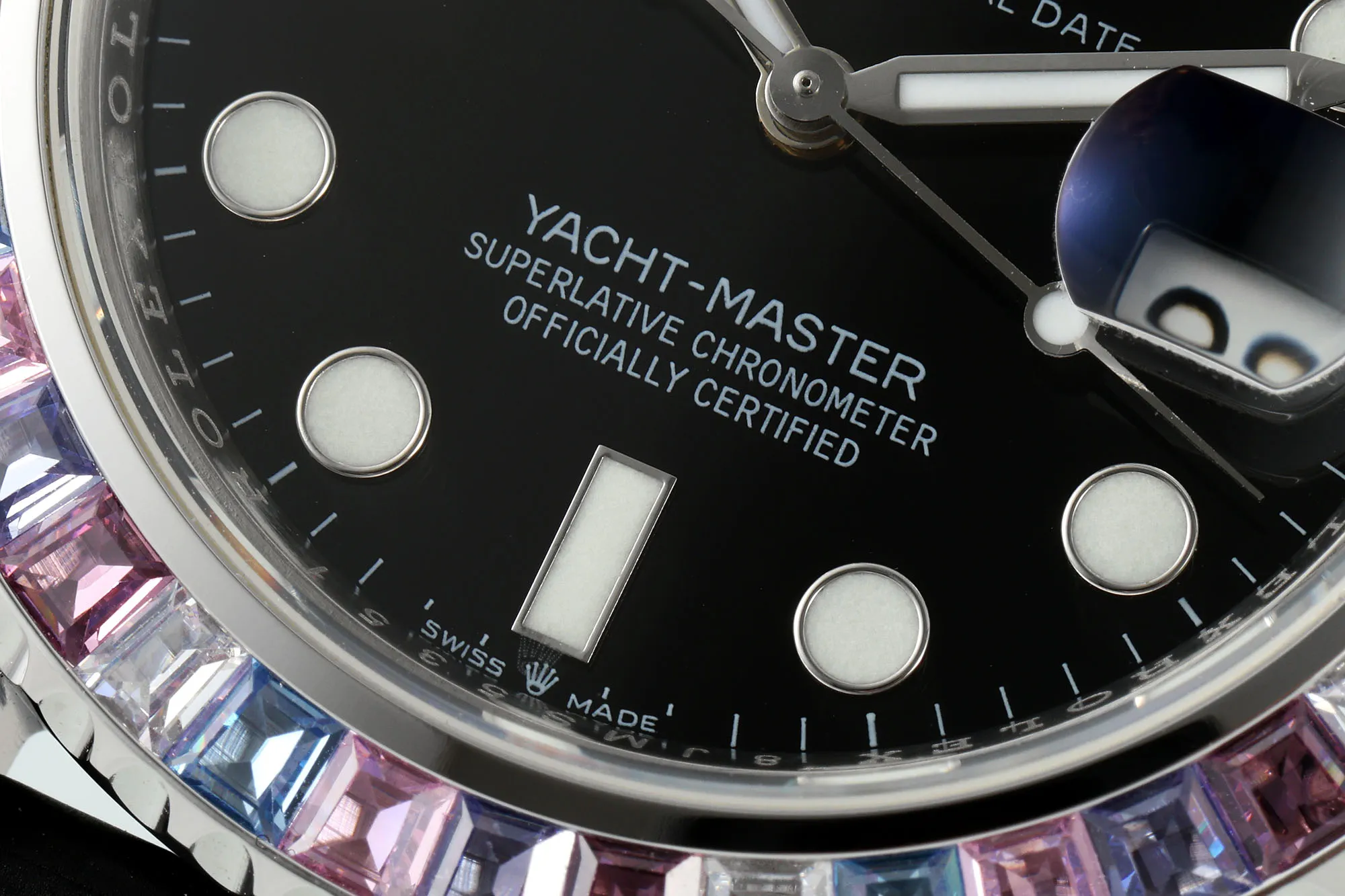 Rolex Yacht-Master “Heavy Edition” – Black Dial with Rainbow Bezel, Rubber Strap & Premium Quality Craftsmanship - 图片 5