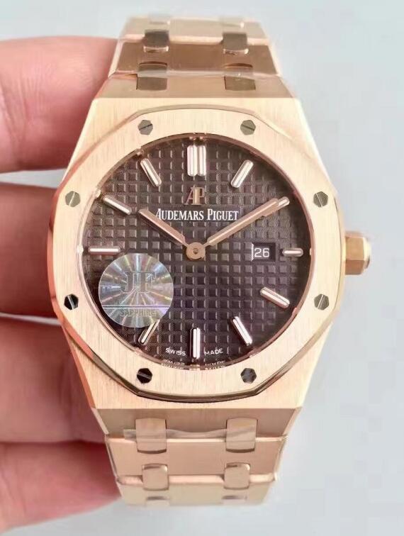 Royal Oak Rose Gold Brown Dial Swiss Movement - 图片 8