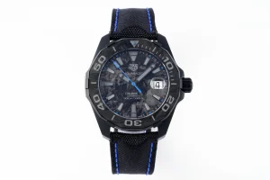 V6 Factory TAG Heuer Series Watch – Black with Blue Stitching, Casual & Formal Style, 100m Waterproof, SW200 Movement, Super Clone Replica Design