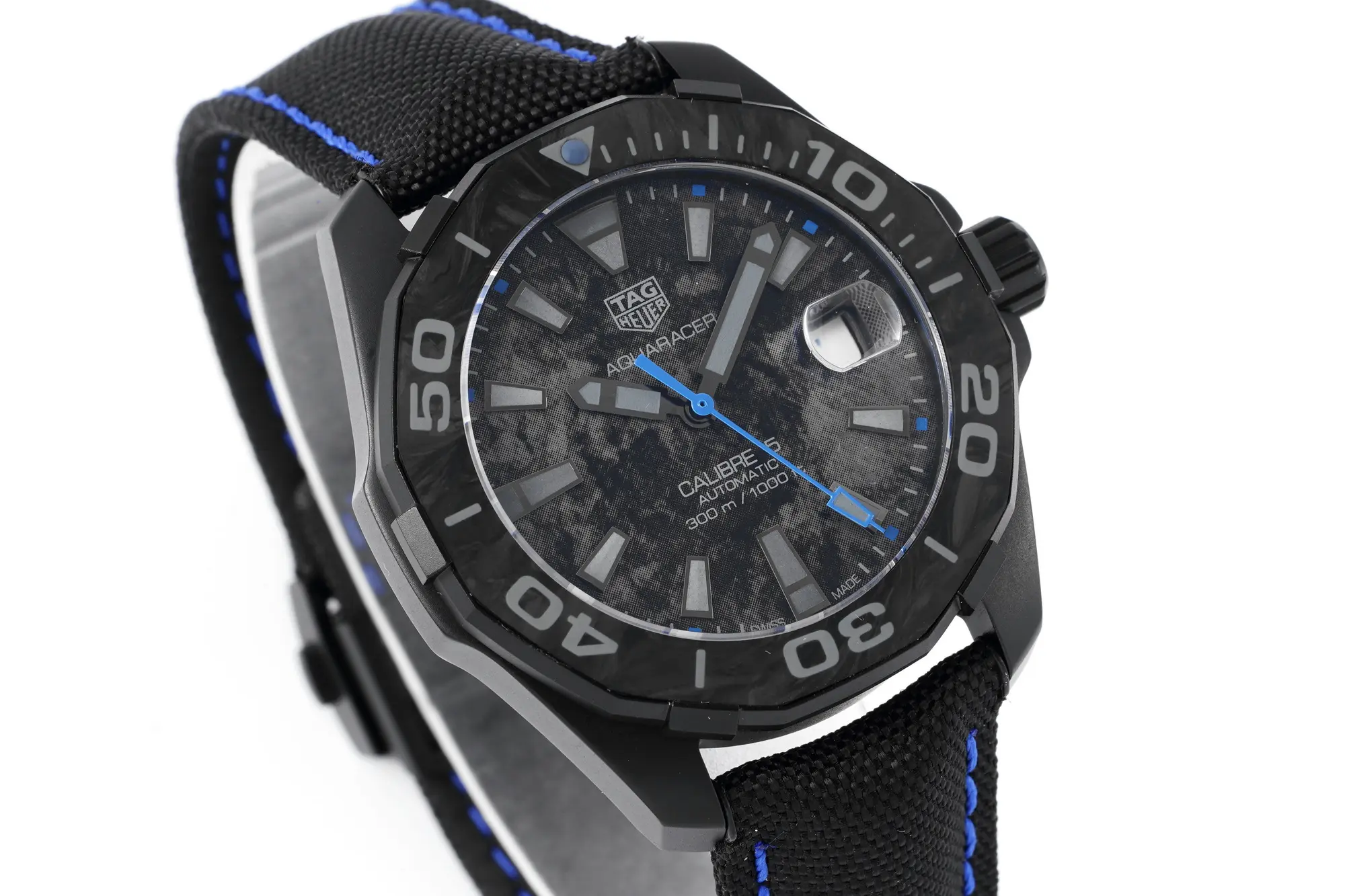 V6 Factory TAG Heuer Series Watch – Black with Blue Stitching, Casual & Formal Style, 100m Waterproof, SW200 Movement, Super Clone Replica Design - 图片 8