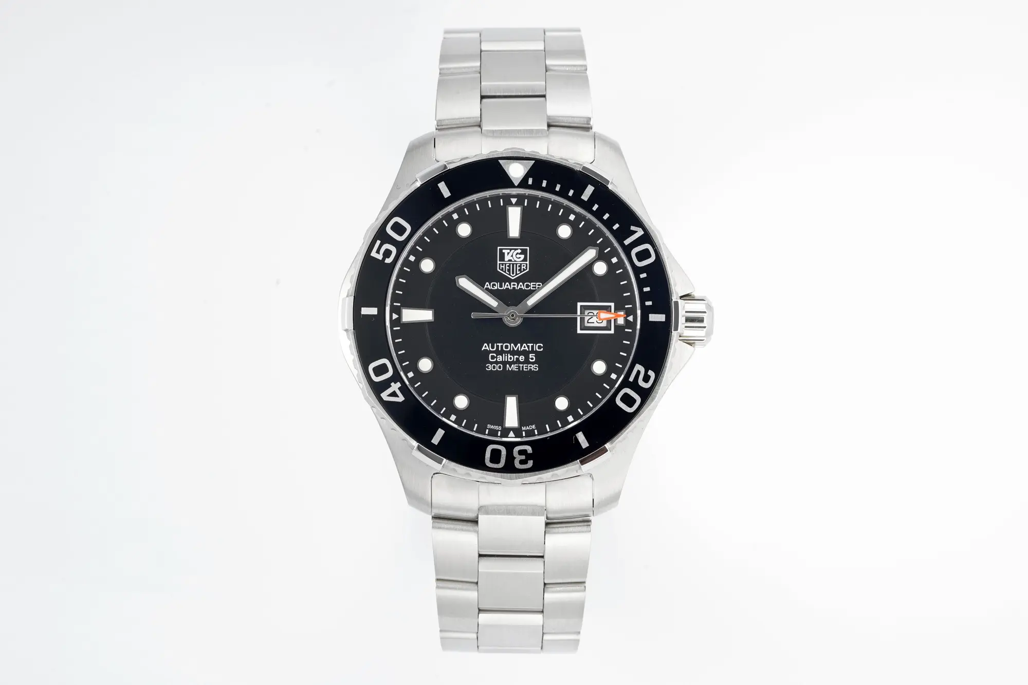 V6 Factory TAG Heuer Series Watch – Silver Stainless Steel, Black Dial, Automatic Diver Style, 100m Waterproof, Super Clone Replica Edition