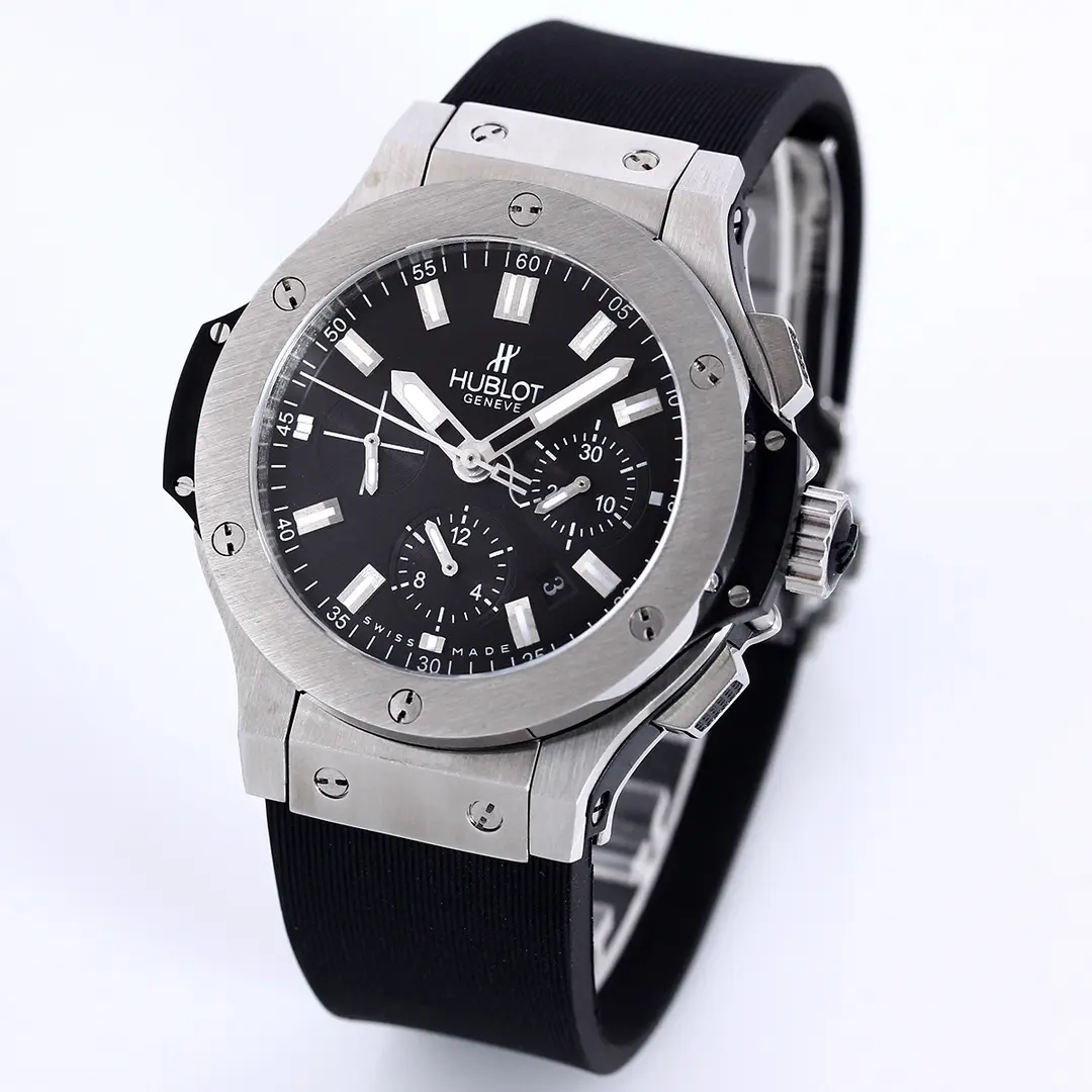TMF Factory Hublot Big Bang 44mm Black Rubber Strap Chronograph Watch – Silver Case | Super Clone Watch - 图片 2