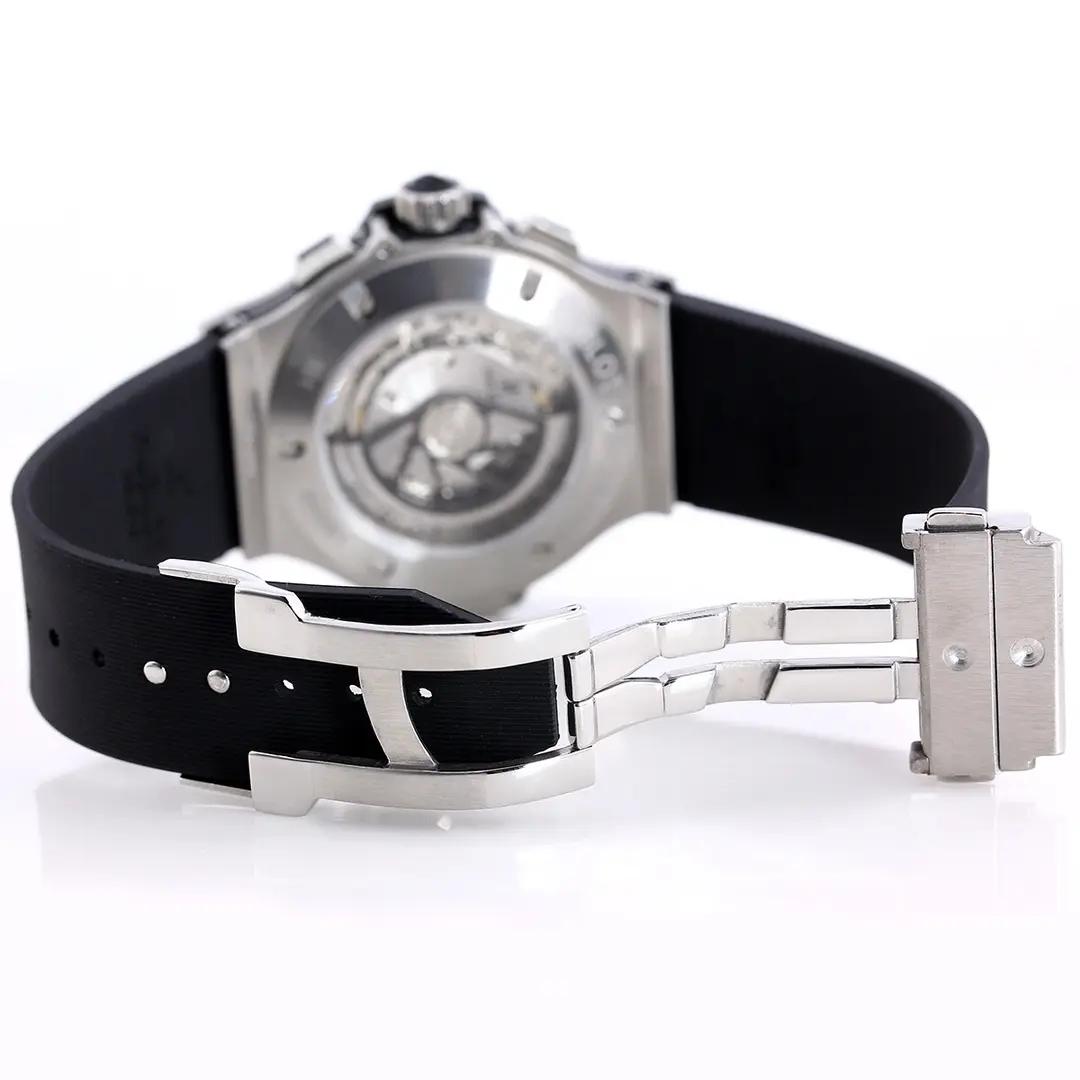 TMF Factory Hublot Big Bang 44mm Black Rubber Strap Chronograph Watch – Silver Case | Super Clone Watch - 图片 8