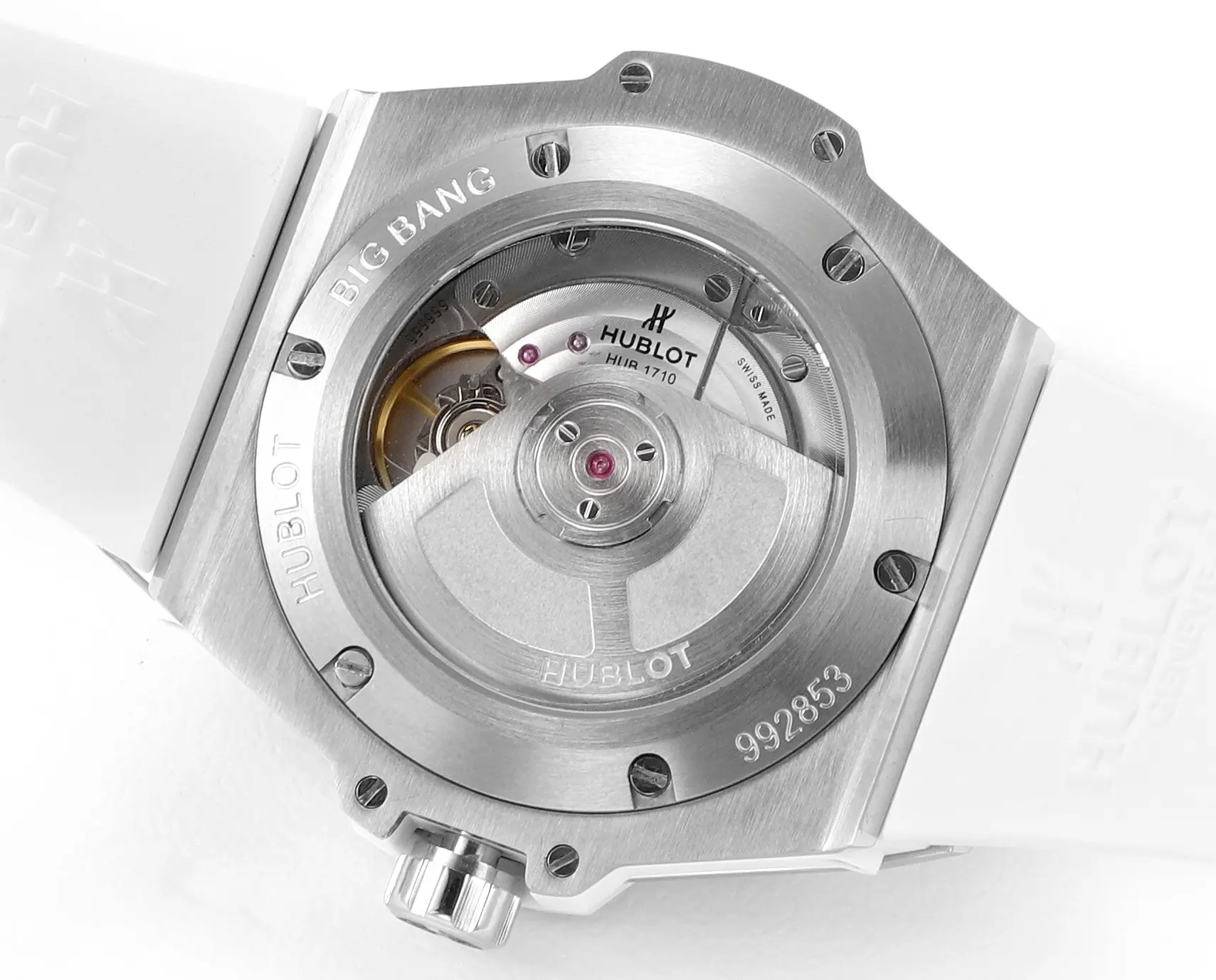 TMF Factory Hublot Big Bang One-Click 39mm Stainless Steel White Pave Watch – Automatic, White Strap, Super Clone Quality - 图片 8