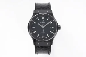 TMF Factory Hublot Classic Fusion Black Ceramic Watch with Alligator Strap – 42mm, Automatic Movement, Super Clone Quality