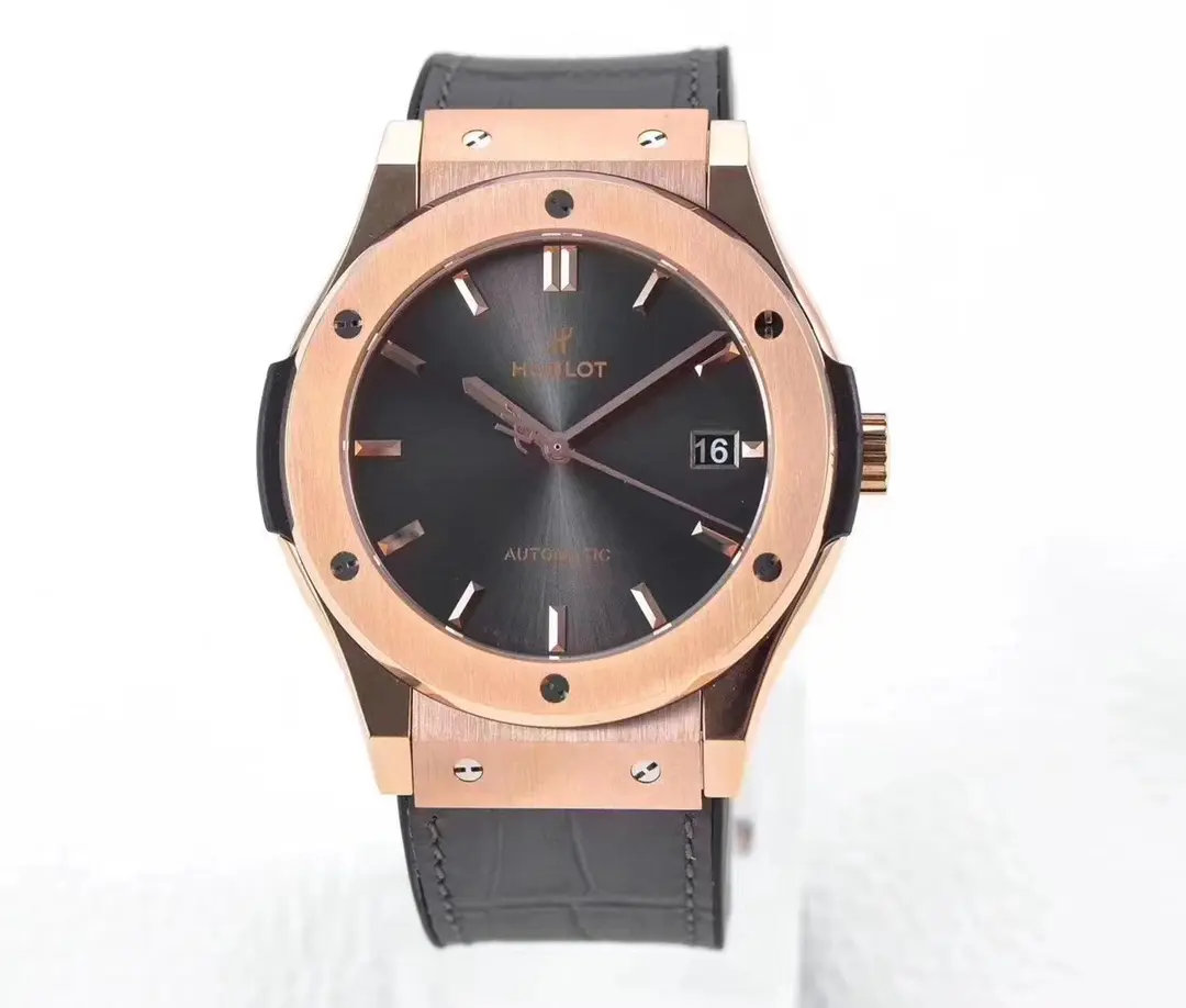 TMF Factory Hublot Classic Fusion Rose Gold with Black Dial – 45mm Automatic Super Clone Watch