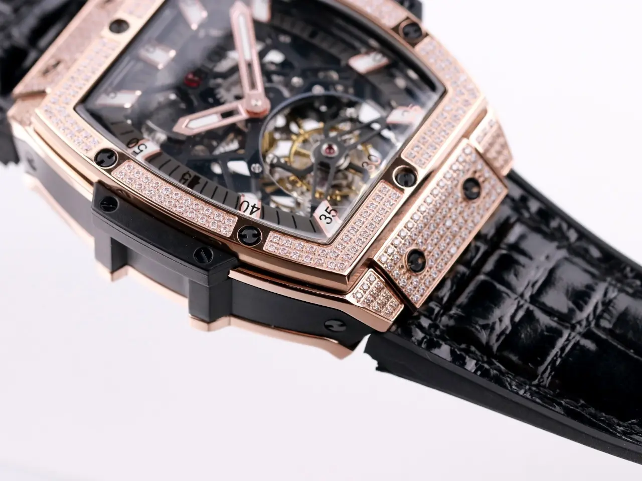 TMF Factory Hublot Masterpiece 906 Tourbillon Watch – Rose Gold/Platinum, Black Leather Strap, Skeleton Dial, Super Clone Design - 图片 5