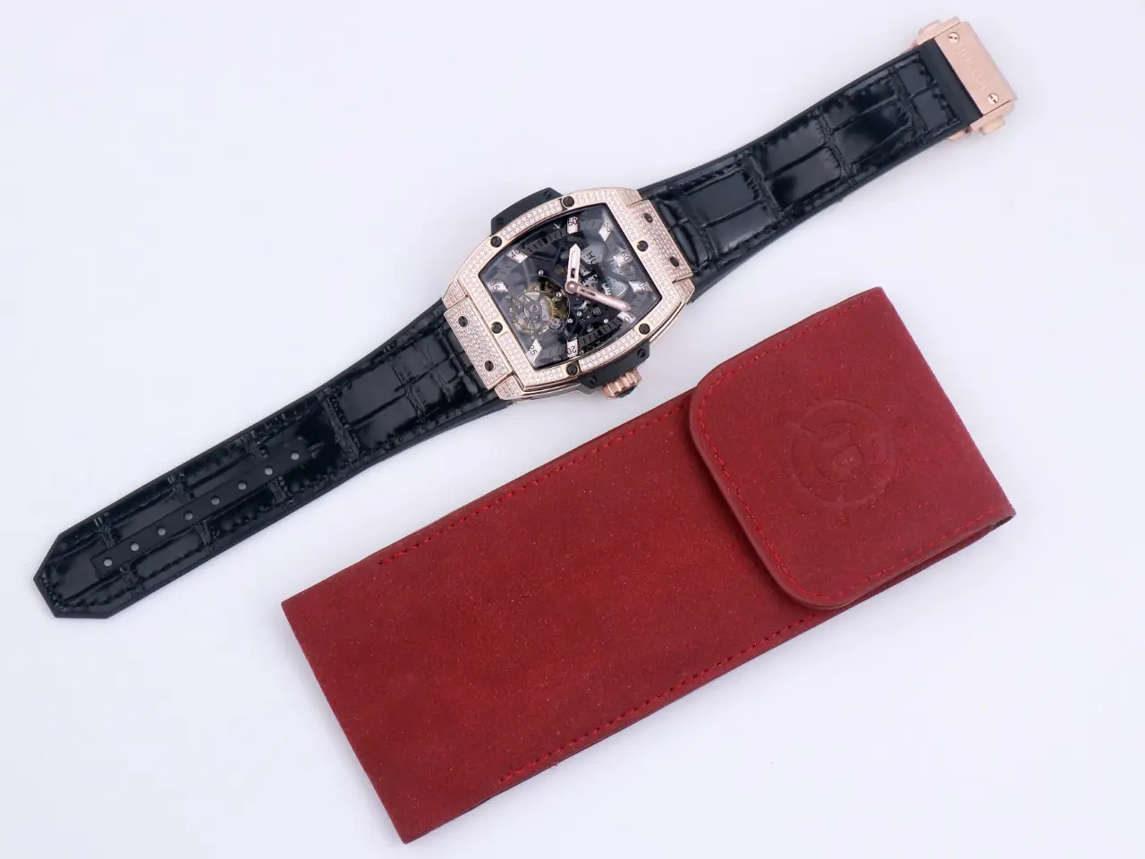 TMF Factory Hublot Masterpiece 906 Tourbillon Watch – Rose Gold/Platinum, Black Leather Strap, Skeleton Dial, Super Clone Design - 图片 9