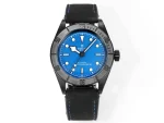 Tudor Black Bay Blue Dial Automatic Diver’s Watch with Black Leather Strap