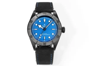 Tudor Black Bay Blue Dial Automatic Diver’s Watch with Black Leather Strap