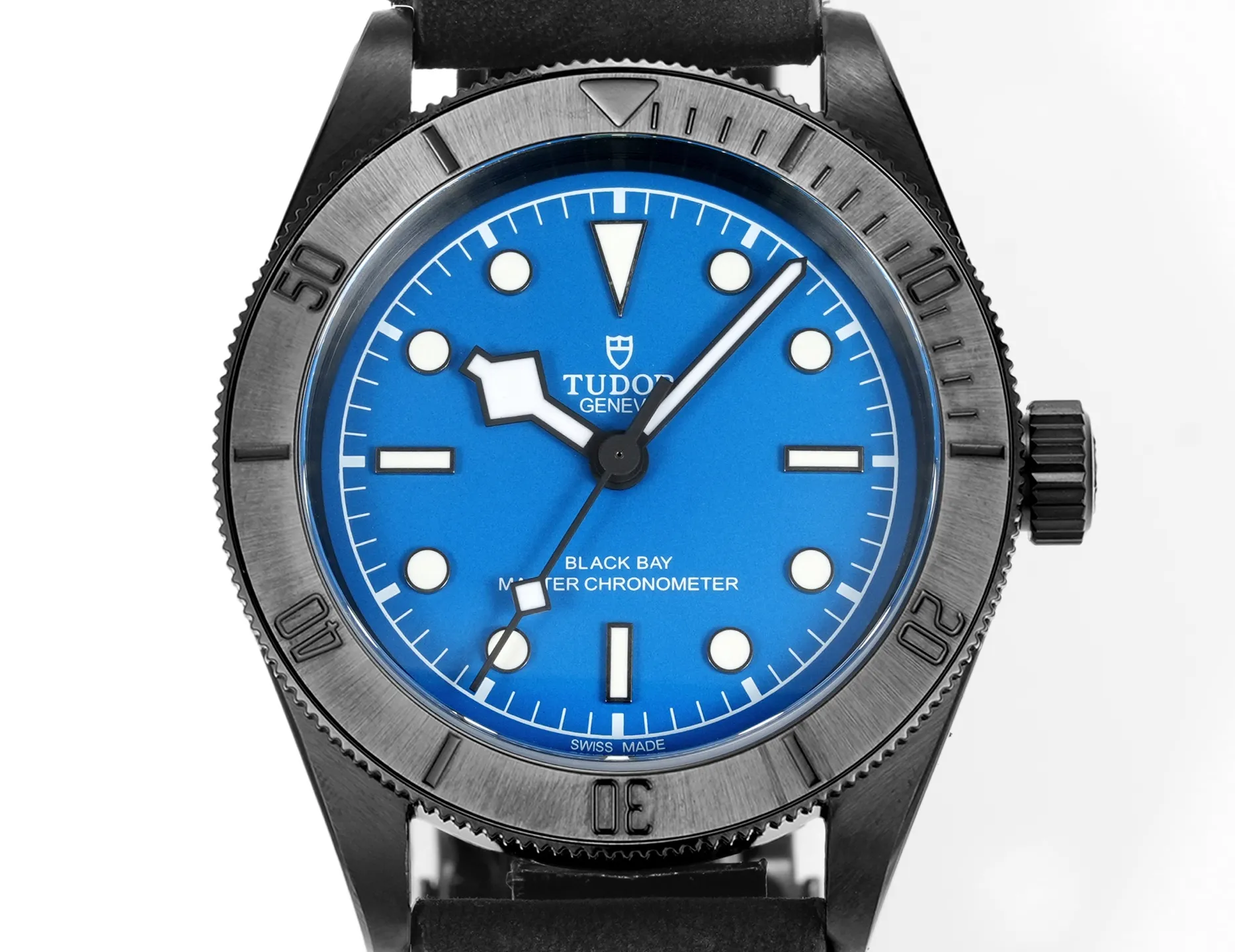 Tudor Black Bay Blue Dial Automatic Diver’s Watch with Black Leather Strap - 图片 5
