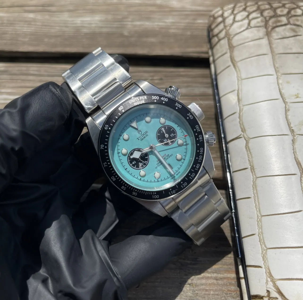 Tudor Black Bay Chrono Turquoise Dial Stainless Steel Bracelet Men’s Chronograph Watch - 图片 2